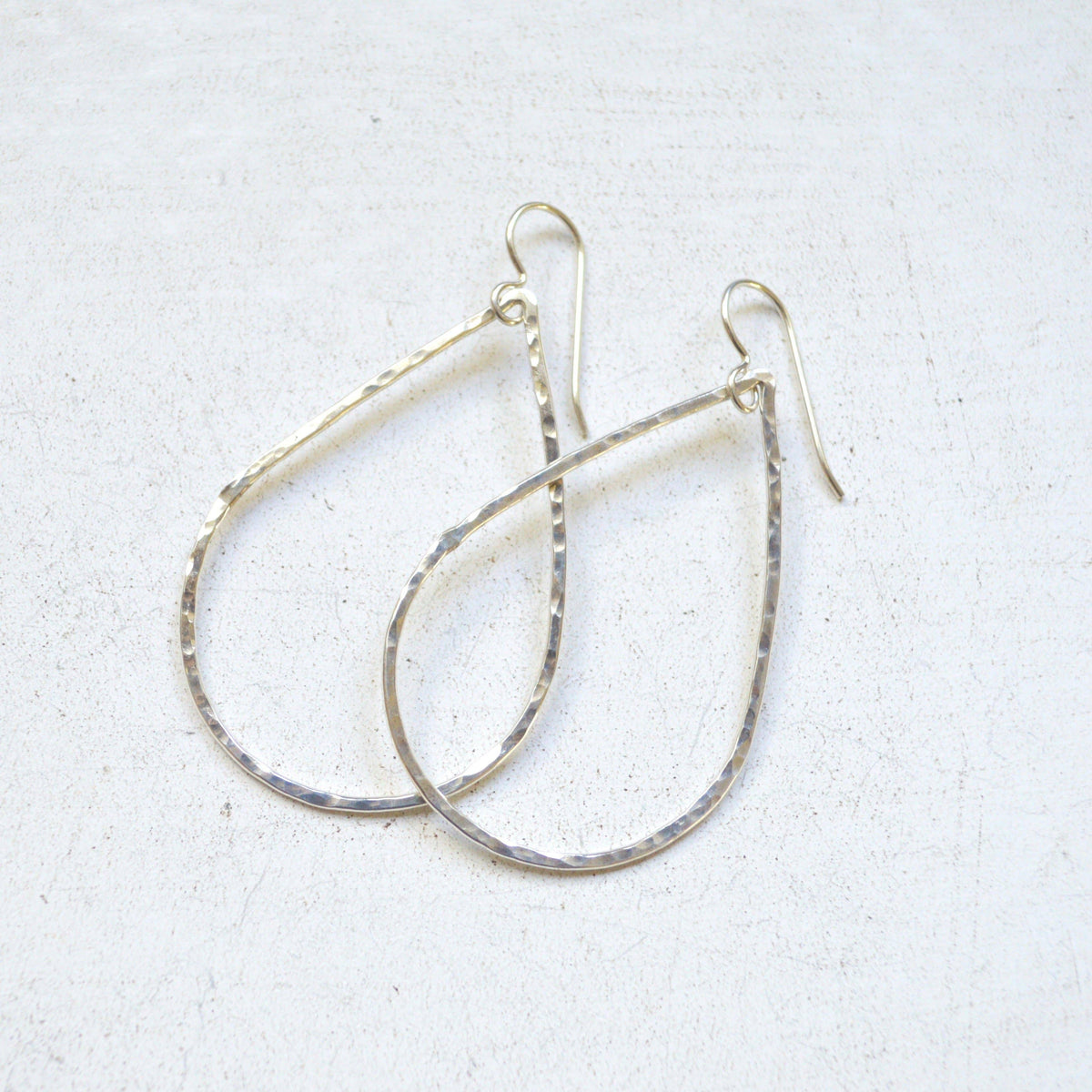 Hammered Teardrops in Gold or Sterling Silver