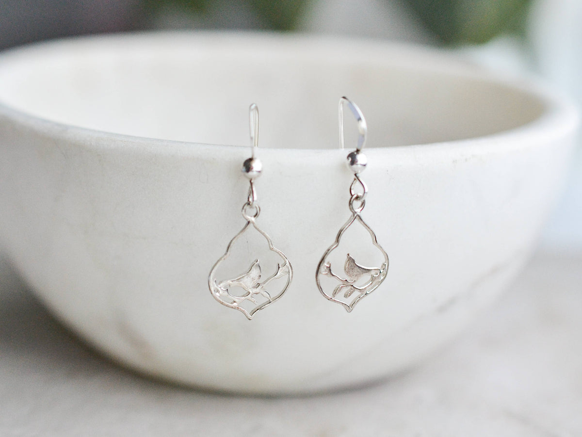 Silver Moroccan Bird Earrings
