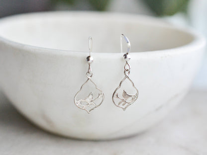 Silver Moroccan Bird Earrings