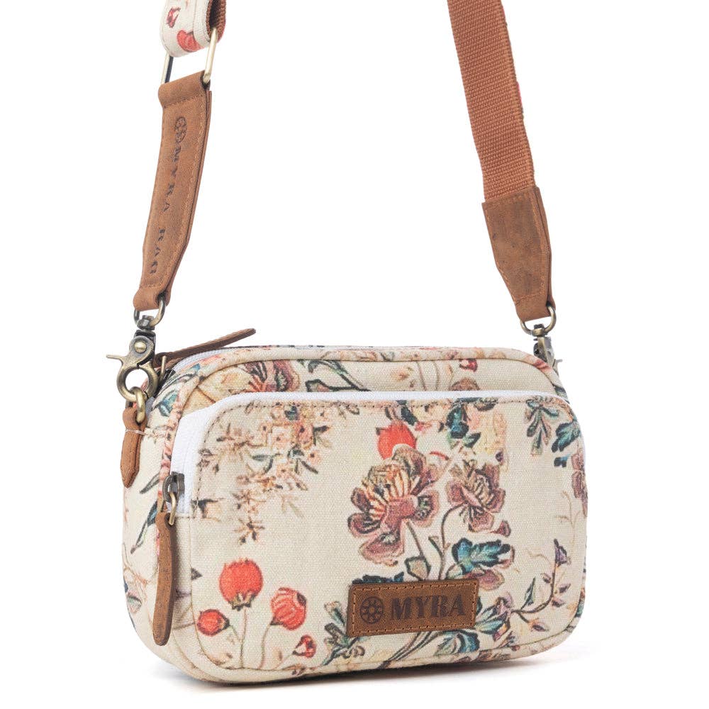 Meadow Song Cotton & Leather Crossbody Bag in Primrose Yellow