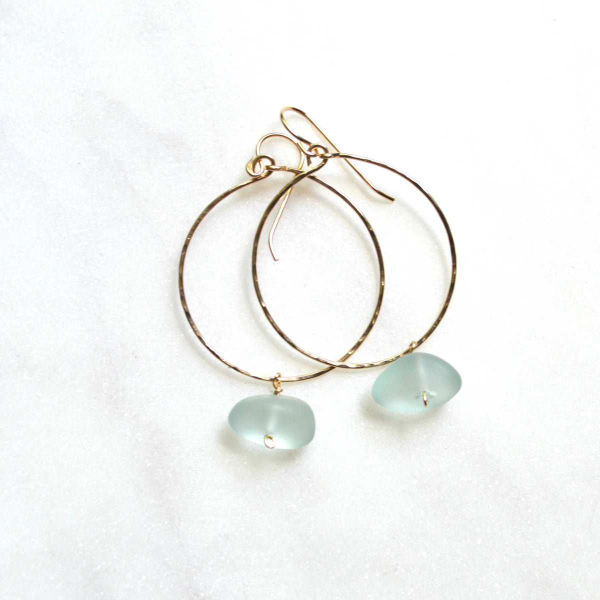 Sea Foam Glass Hoops