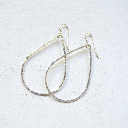 Hammered Teardrops in Gold or Sterling Silver