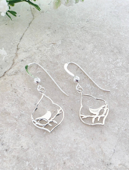 Silver Moroccan Bird Earrings