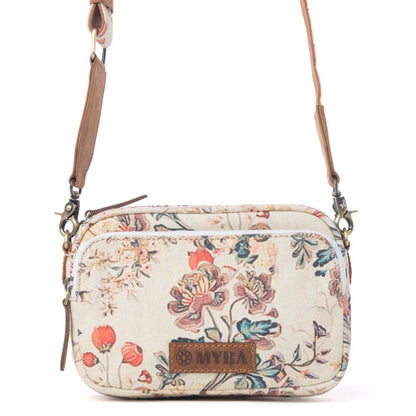 Meadow Song Cotton & Leather Crossbody Bag in Primrose Yellow