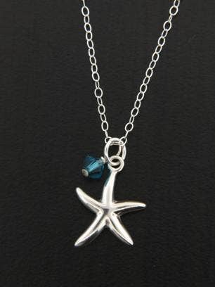 Starfish Necklace w/ Crystal