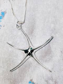 Silver Whimsical Starfish Necklace *