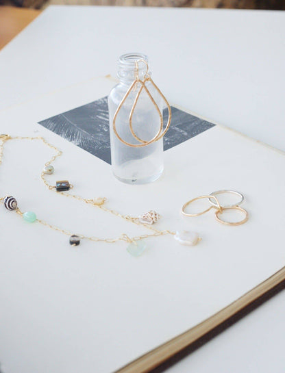 Hammered Teardrops in Gold or Sterling Silver