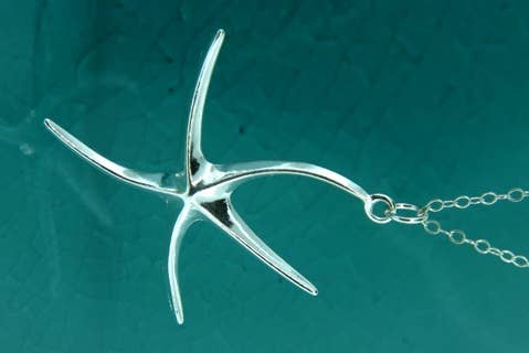 Silver Whimsical Starfish Necklace *