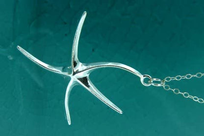 Silver Whimsical Starfish Necklace *