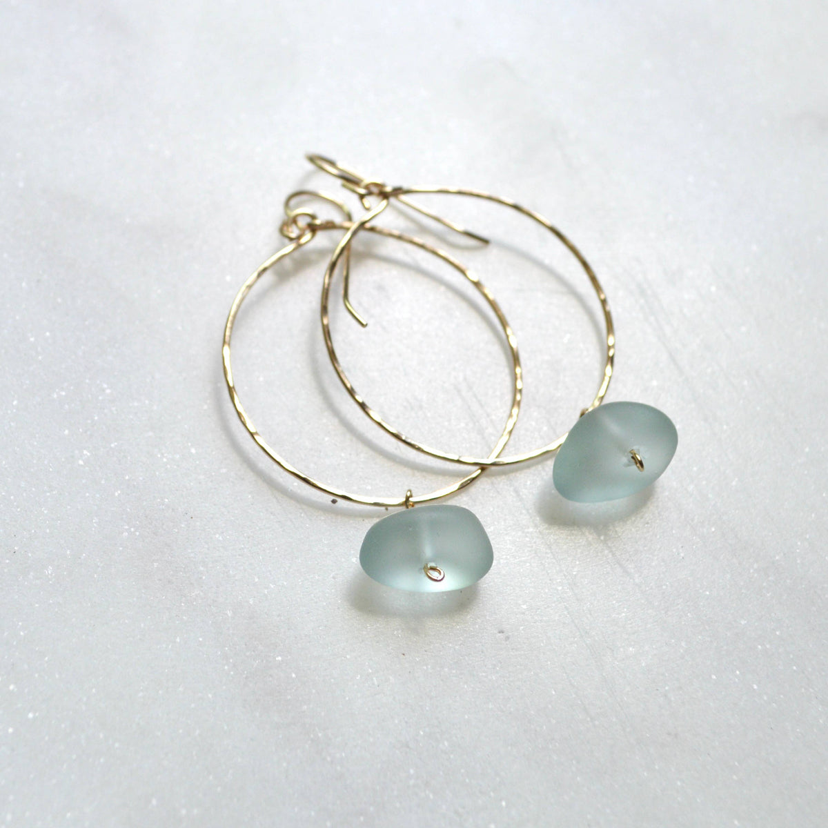 Sea Foam Glass Hoops