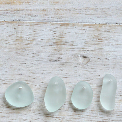 Tiny Sea Foam Glass Earrings