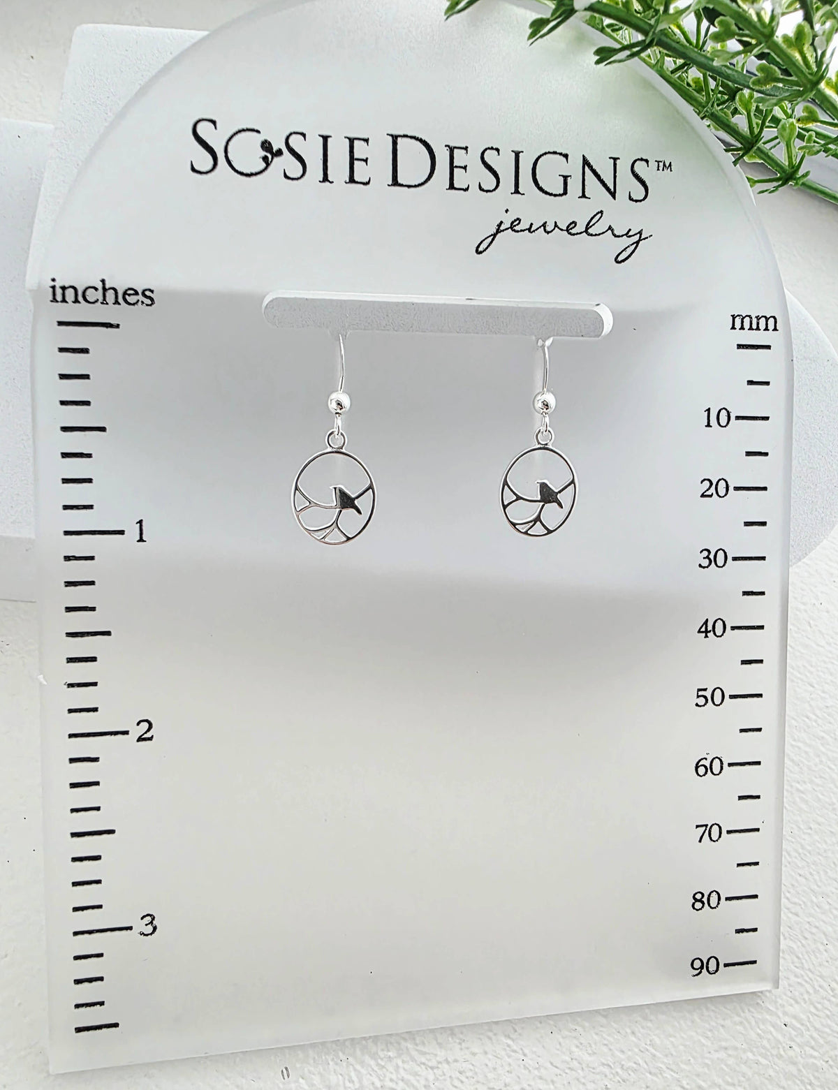Silver Nightingale Bird Earrings