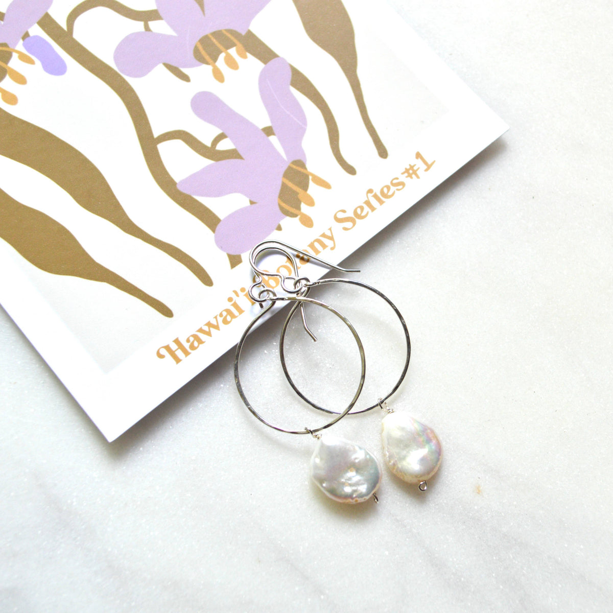 Cream Freshwater Pearl Hoops