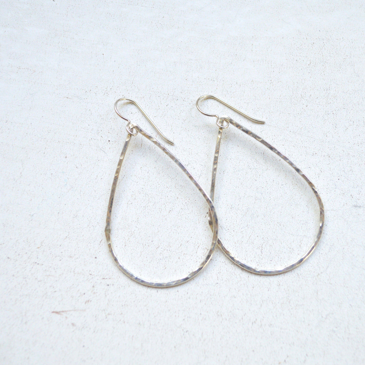 Hammered Teardrops in Gold or Sterling Silver