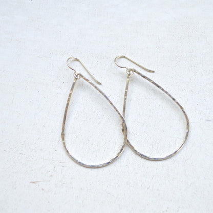Hammered Teardrops in Gold or Sterling Silver
